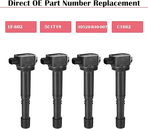 Miniatura 4 de 4 paquetes de bobinas para Honda Accord CRV CR V Civic SI Crosstour 2008 2009 2010 2011 2012 2013 2014 2015 2.4L L4 bobinas de encendido reemplazan