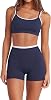 Conjunto Deportivo de 2 Piezas SUUKSESS: Sujetador Deportivo en Capas y Shorts Ciclista para Gimnasio y Yoga 1