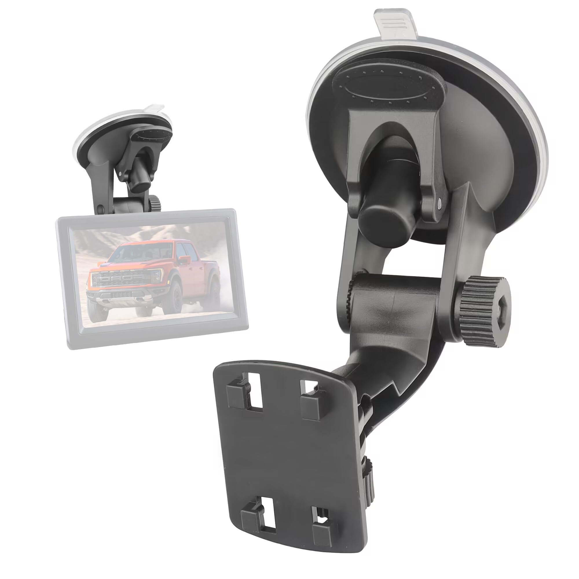 Backup Camera Monitor Mount,(4.3/5in) Rvs Rear View Camera Screen Mounting Bracket,Windshield Suction Cup Holder for Back Up Camera Display Monitor,Car Rearview Reverse Cam Window Mount Kit