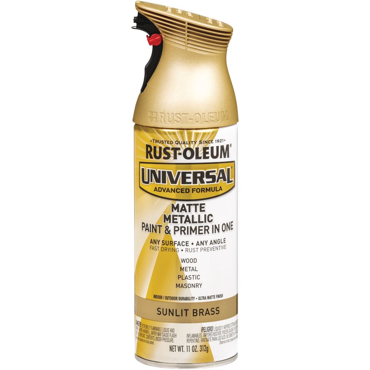 Rust-Oleum Universal All Surface Metallic Spray Paint, Matte Sunlit Brass