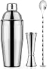 X Home Cocktail Shaker Set, Stainless Steel Bar Tool Set with 24 Ounce Margarita Shaker, Easy-to-Measure Jigger, 10-inch Mixing Spoon, Professional Drink Mixer Set, Bartender Kit Gifts