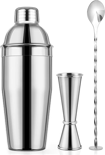 Miniatura 10 de X Home Kit de camarero con soporte de bambú, juego de coctelera de 15 piezas para entusiastas y principiantes  Incluye coctelera de Martini, Jigger