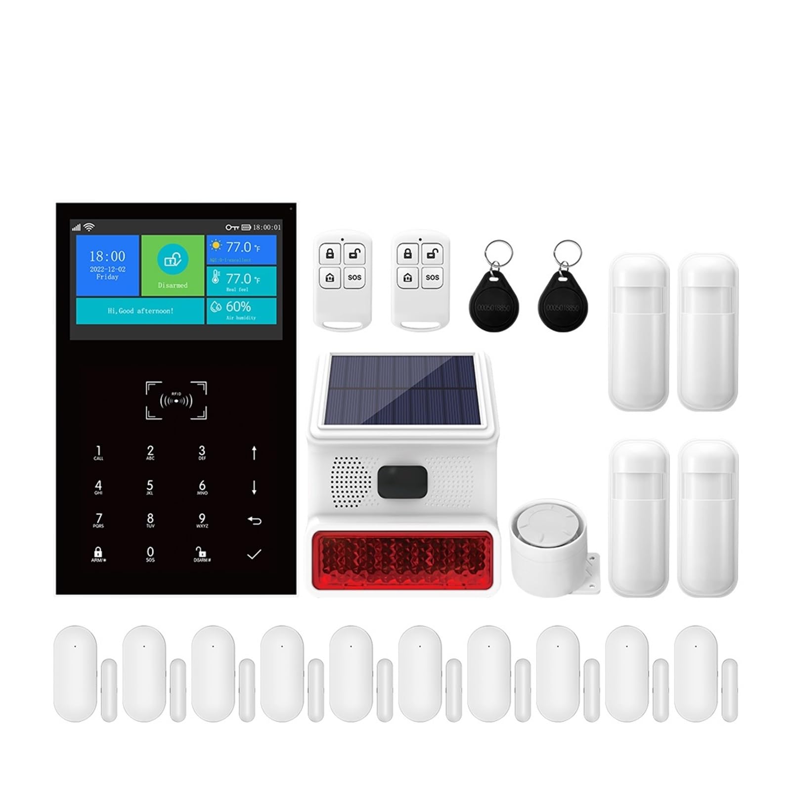 Koesrxnqw I Wif Smart Home Gsm Alarm System Wireless Suitable For Residential Offices Villas Remote Monitoring(I)