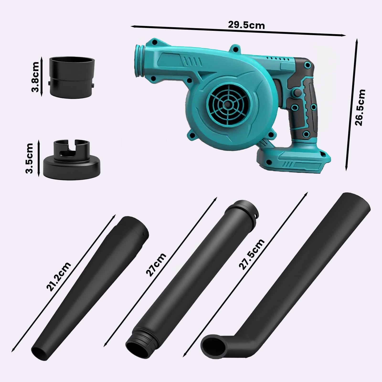 Akku-Laubbläser 2-in-1 Gebläse & Laubsauger, 13000 RPM 18V Garten Gebläse mit 2X 3000mAh Akkus, Stufenlose Drehzahlregelung & Mehrere Düsen für Terrasse, Einfahrt, Laub & Schneeentfernung