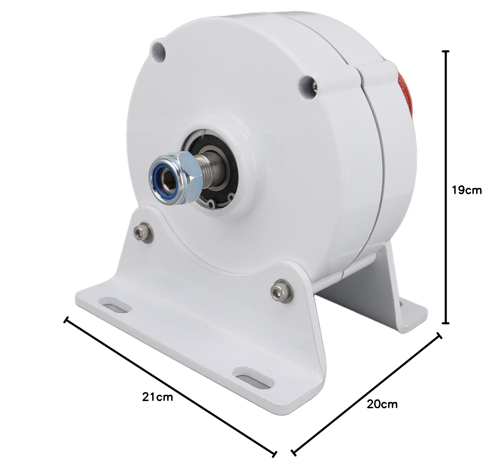 Generatore CA Trifase, Generatore Elettrico a Magneti Permanenti Design Compatto a Doppio Albero Ad Alta Efficienza 12V con Base per Turbine Eoliche Verticali o Orizzontali (200W)