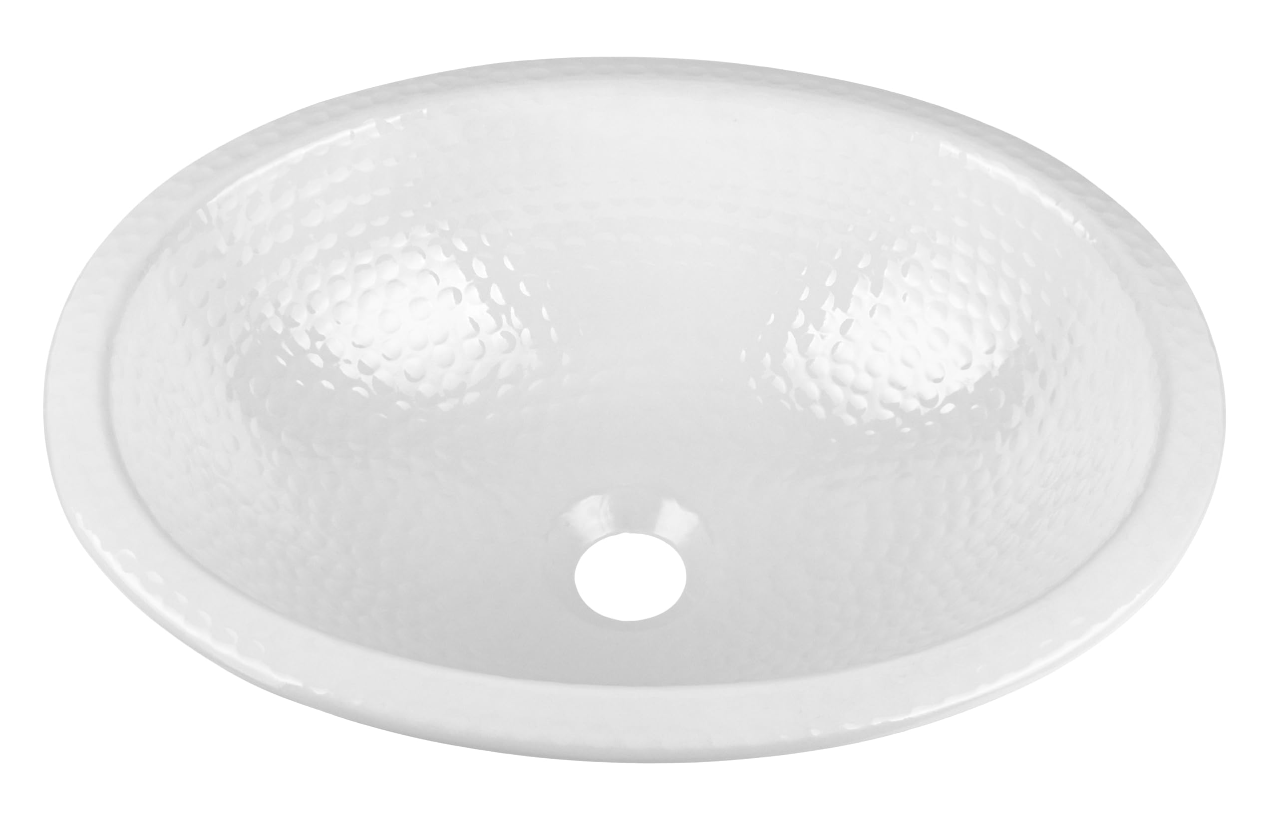 Monarch Abode 17-Inch Oval Hand Hammered Classic White Drop-In Sink