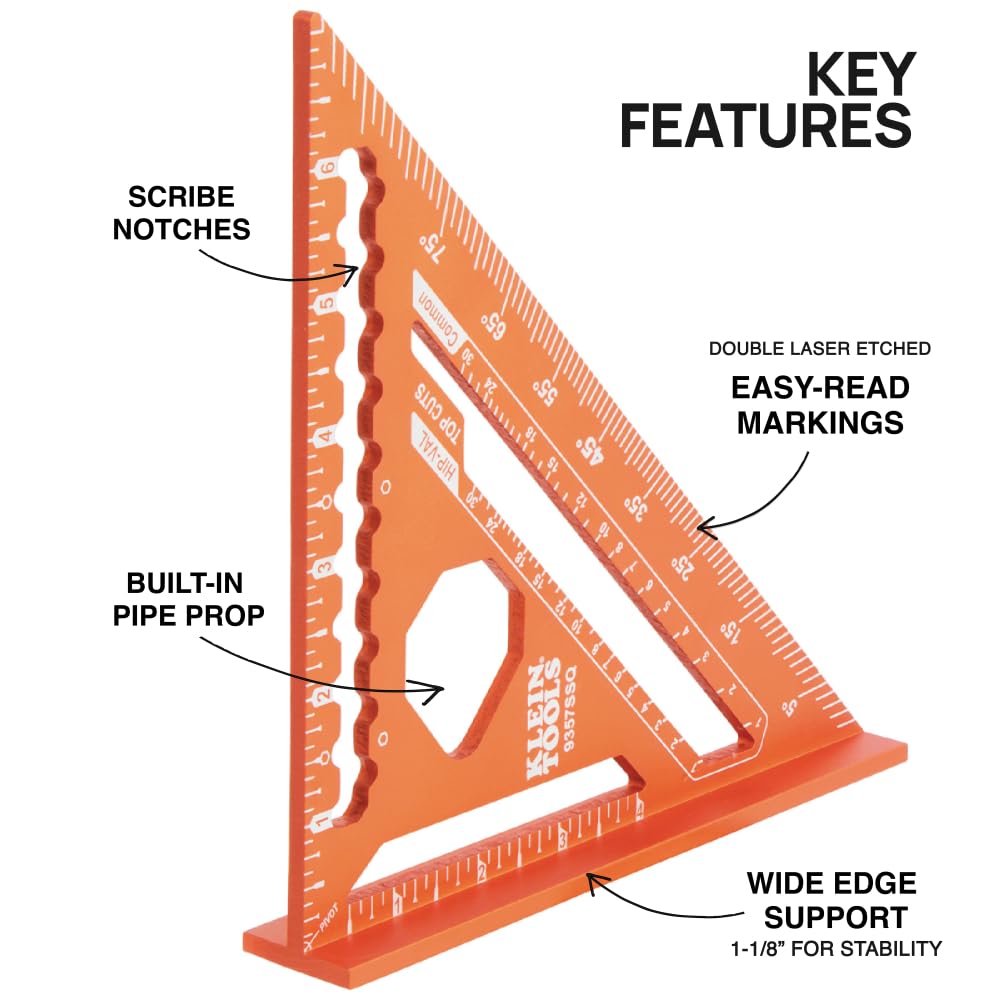 Klein 7" Rafter Square - Laser Etched Precision -2