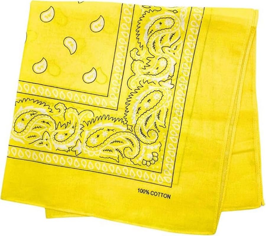 DIKHAWA Soft Breathable Cotton Paisley Bandana Handkerchief For Hair Head Bike For Men & Women (PURPLE,YELLOW_50CM X 50CM_Pack of 2) 3