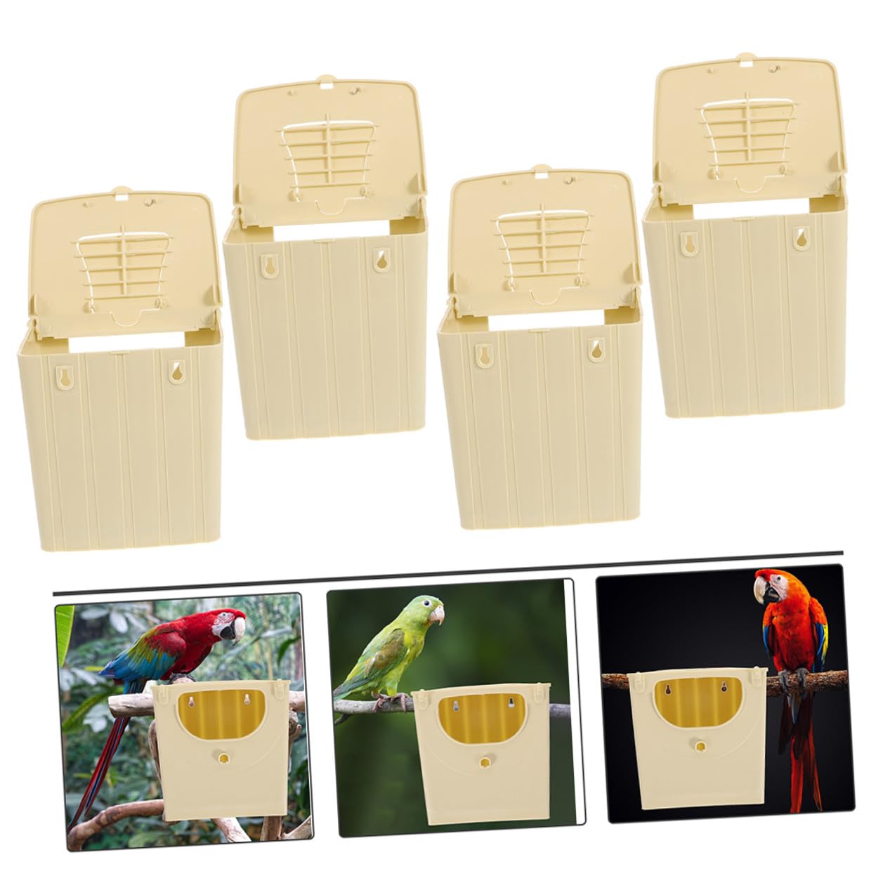 5 Cajas Nidos de Cría para Pájaros Pequeños de Plástico, Resistentes al Exterior, Caja Nido para Pájaros Decorativa y Segura, Suministros para Mascotas en Jaulas, Adecuado