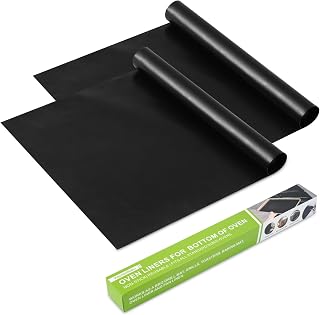 Cook's Aid 2-Pack 16x25 Inch Non-Stick Oven Liners - BPA/PFOA-Free, 600°F Heat-Resistant Mats for Gas, Electric, Convection Ovens