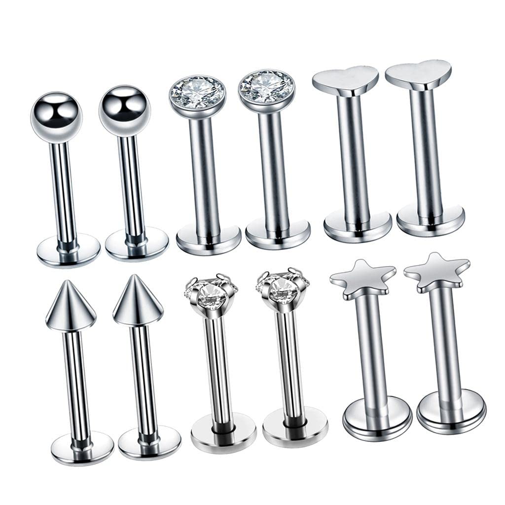 styleheaven 16G Steel Lip Bar Labret Lip Rings Tragus Stud Piercing Jewelry Silver |Jewelry & Watches | Fashion Jewelry | Body Jewelry | Body Piercing Jewelry-picture-43