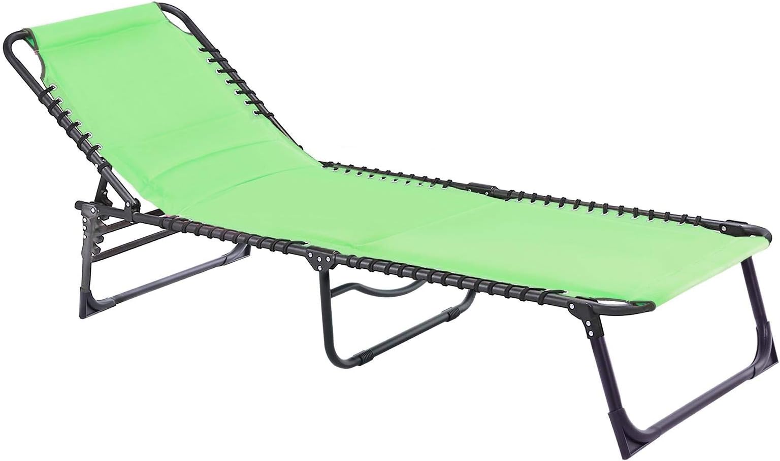 Azuma Sun Lounger Lime Green Padded Garden Seat Folding Relaxer Chair Summer Patio Bed With Adjustable Reclining Back Rest Folds Flat Furniture Indoor Outdoor Holiday Sunshine Pool Side