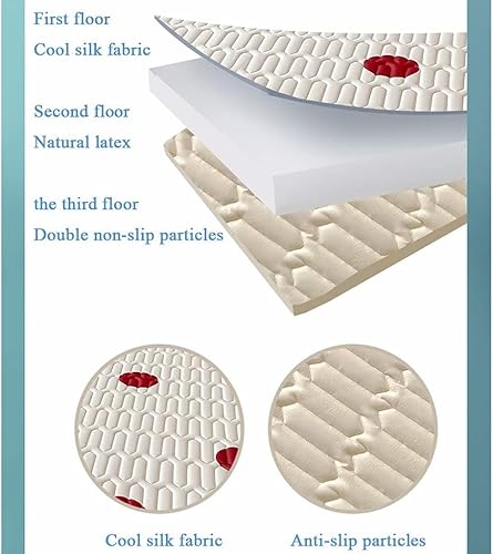Miniatura 4 de Tapete de seda de hielo para colchón de látex refrescante de verano, cubierta de almohadilla de enfriamiento plegable, colchón fresco para dormir,