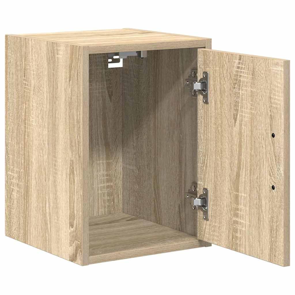 2er Set Garagen-Wandschränke in Sonoma-Eiche, Hängeschrank für Werkzeug & Zubehör, Werkstattschrank aus Holzwerkstoff, 30x30x41 cm, Wandmontage für Werkstatt, Keller & Büro