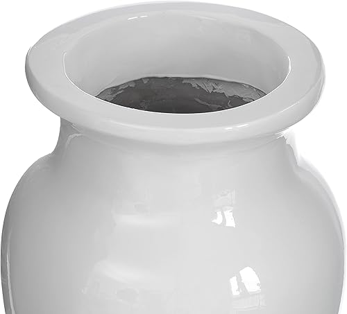 Miniatura 6 de Jarrón de suelo moderno, jarrón blanco único de trompeta, decoración de interiores del hogar, jarrón de piso moderno, jarrones altos para entrada,