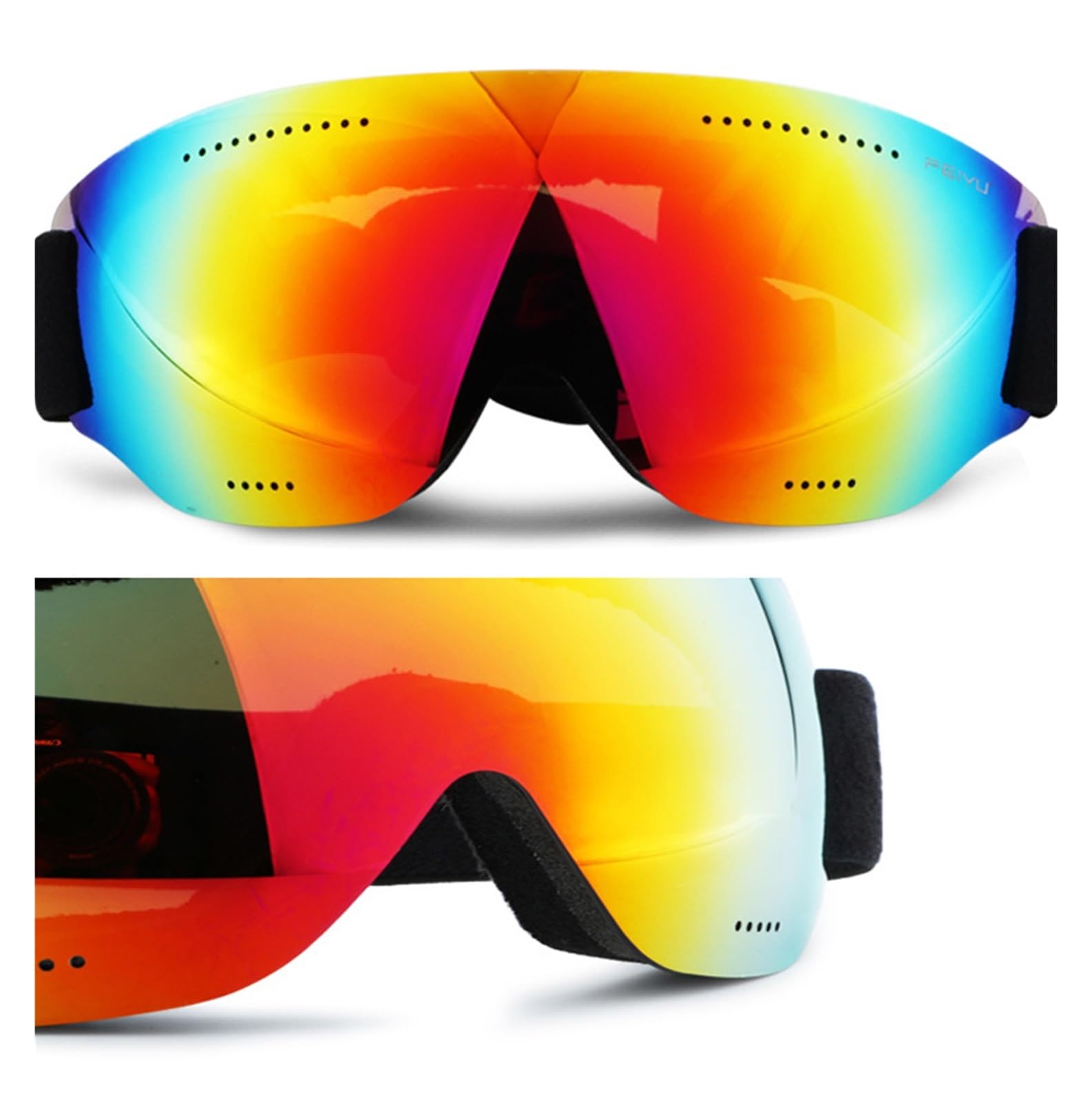 Gafas de esquí Gafas de esquí UV400 - Gafas de esquí antiniebla Gafas de snowboard a prueba de viento de invierno Gafas de esquí con lentes de espejo Gafas para exteriores (Color: Plata) (Plata)