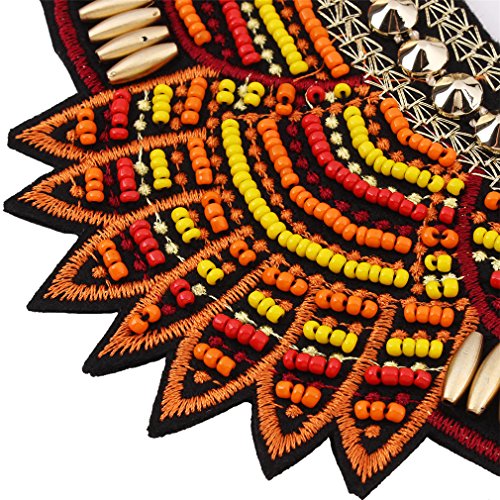 YAZILIND Ethnic Style Multiple Millet Beads Chunky Chain Bib Statement Choker Collar Necklace for Women3