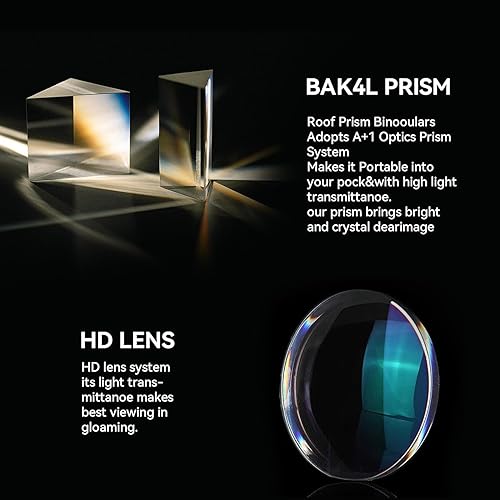 Miniatura 2 de BOSSDUN Prismáticos para adultos, 20 x 50 pulgadas, binoculares de alta potencia, visión nocturna con poca luz, binoculares HD, fácil enfoque e