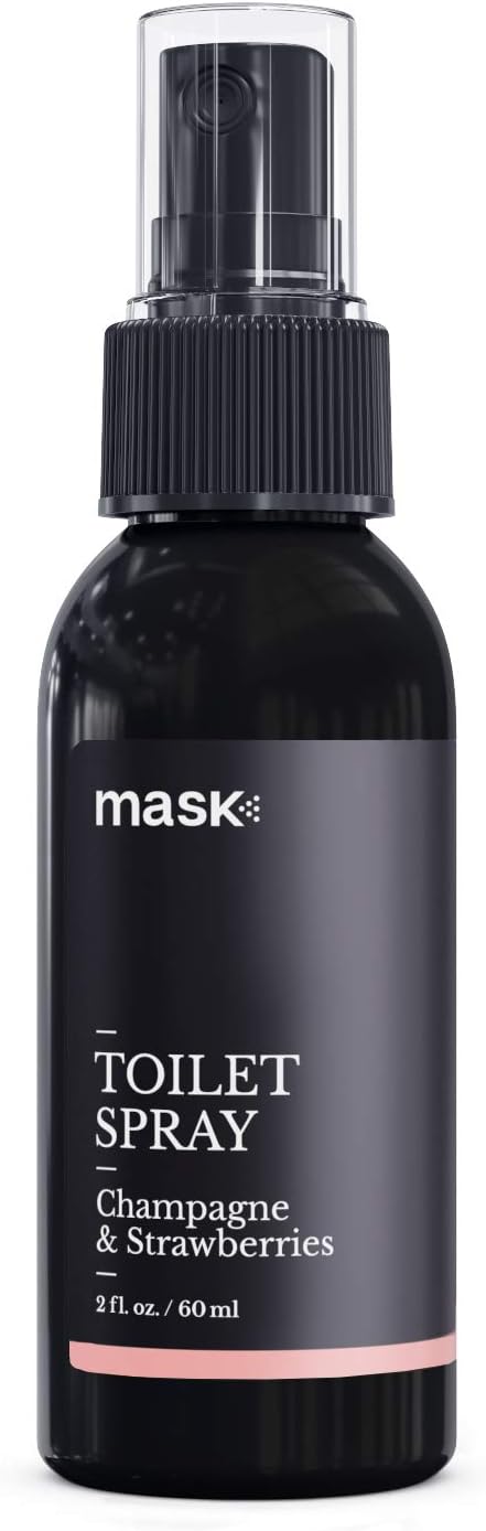 Mask Toilet Spray, Sanitizer, Champagne & Strawberries, 2-Ounce, Deodorizer Bathroom Spray