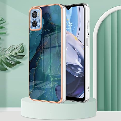 Miniatura 7 de Funda para teléfono Moto E22 4G, funda E22i, TPU suave + patrón de mármol IMD diseño delgado mejorado para cámara y protección de pantalla para