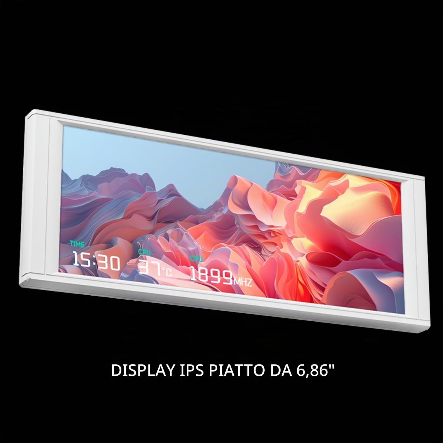 Thermalright Trofeo Vision - Display LCD LCD a colori da 6,86", risoluzione 1280 x 480, con schermo magnetico, colore: Bianco