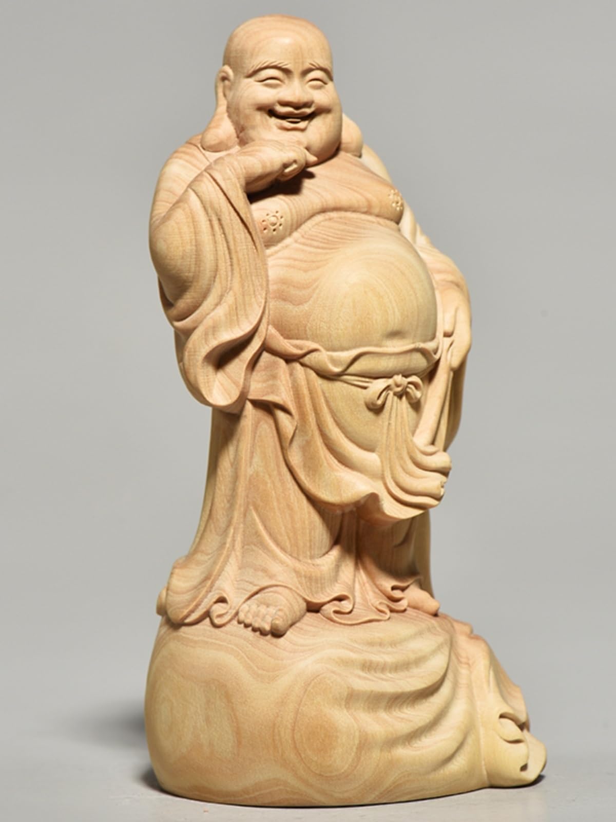 Figura Buda,Resistente Intemperie, Estatuas De Madera Buda 4,72 Pulgadas para La Pequeña Estatua Decoración Casera Interior Feng Shui