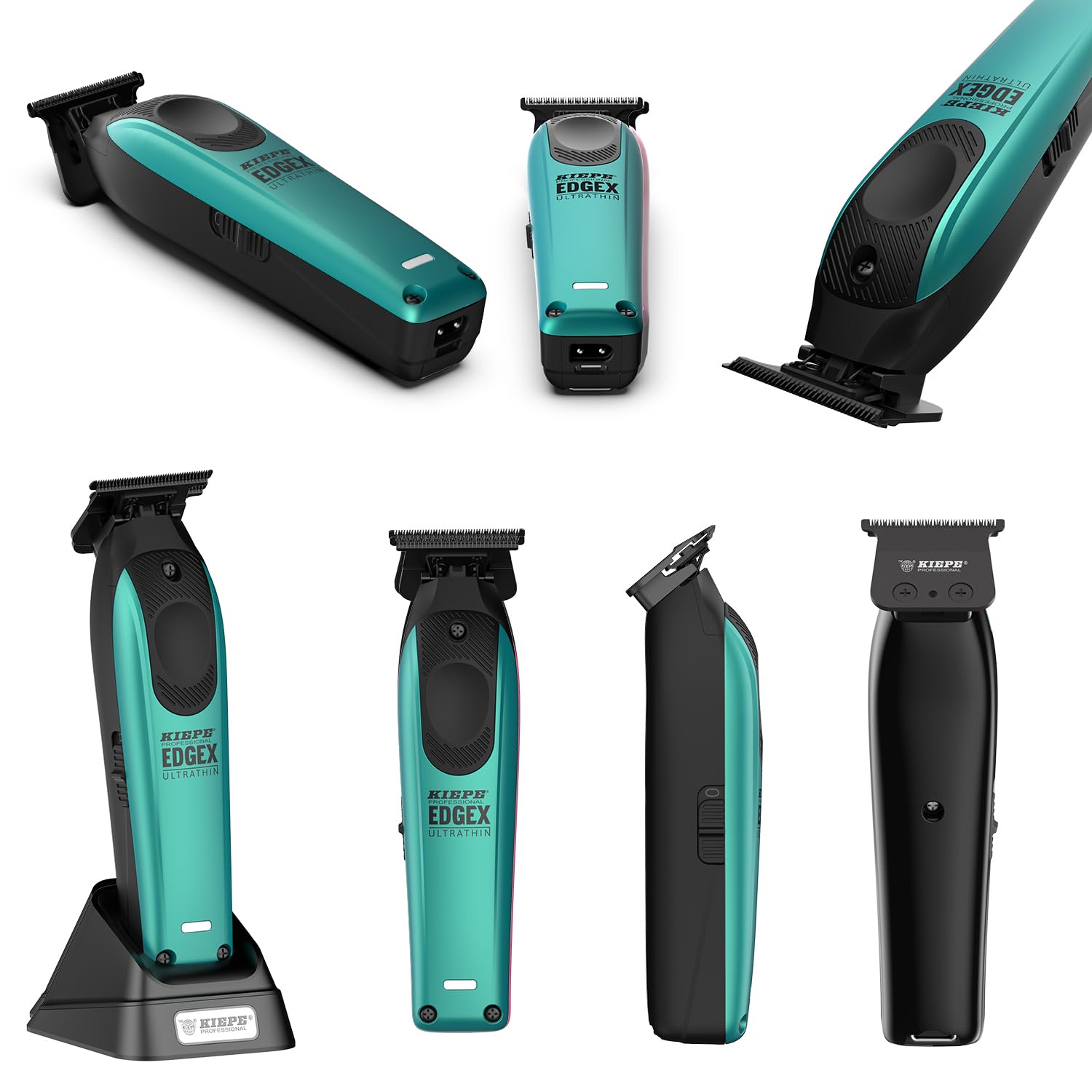 Kiepe EDGEX Professionelle Haarschneidemaschine Herren Profi Set – Kabelloser Friseur Haarschneider mit Zero Gap T-Blade Trimmer – Barber Haar & Bartschneider – Türkis