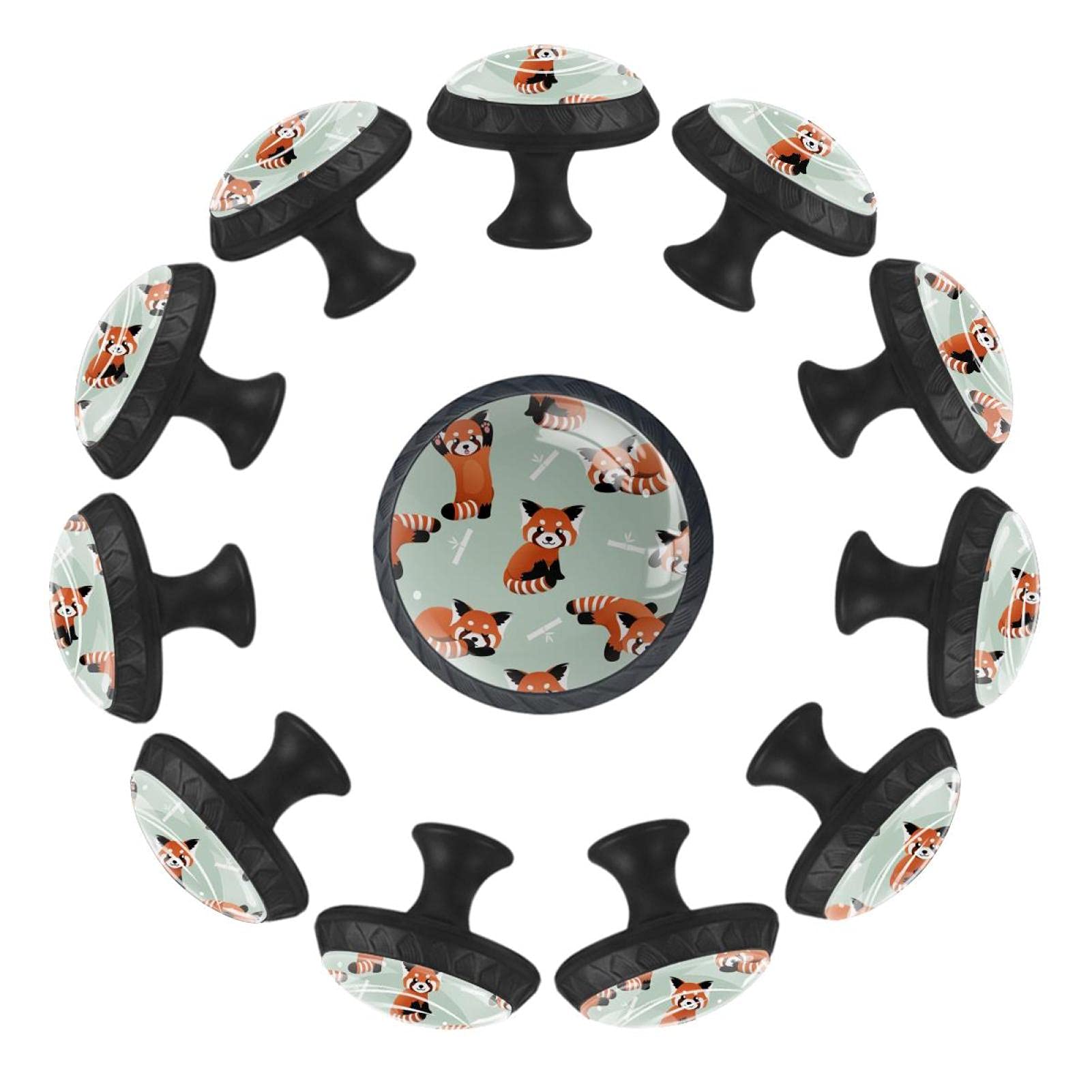 Boutons de meuble panda rouge pour remplacer des poignées usées de commode d'enfant
