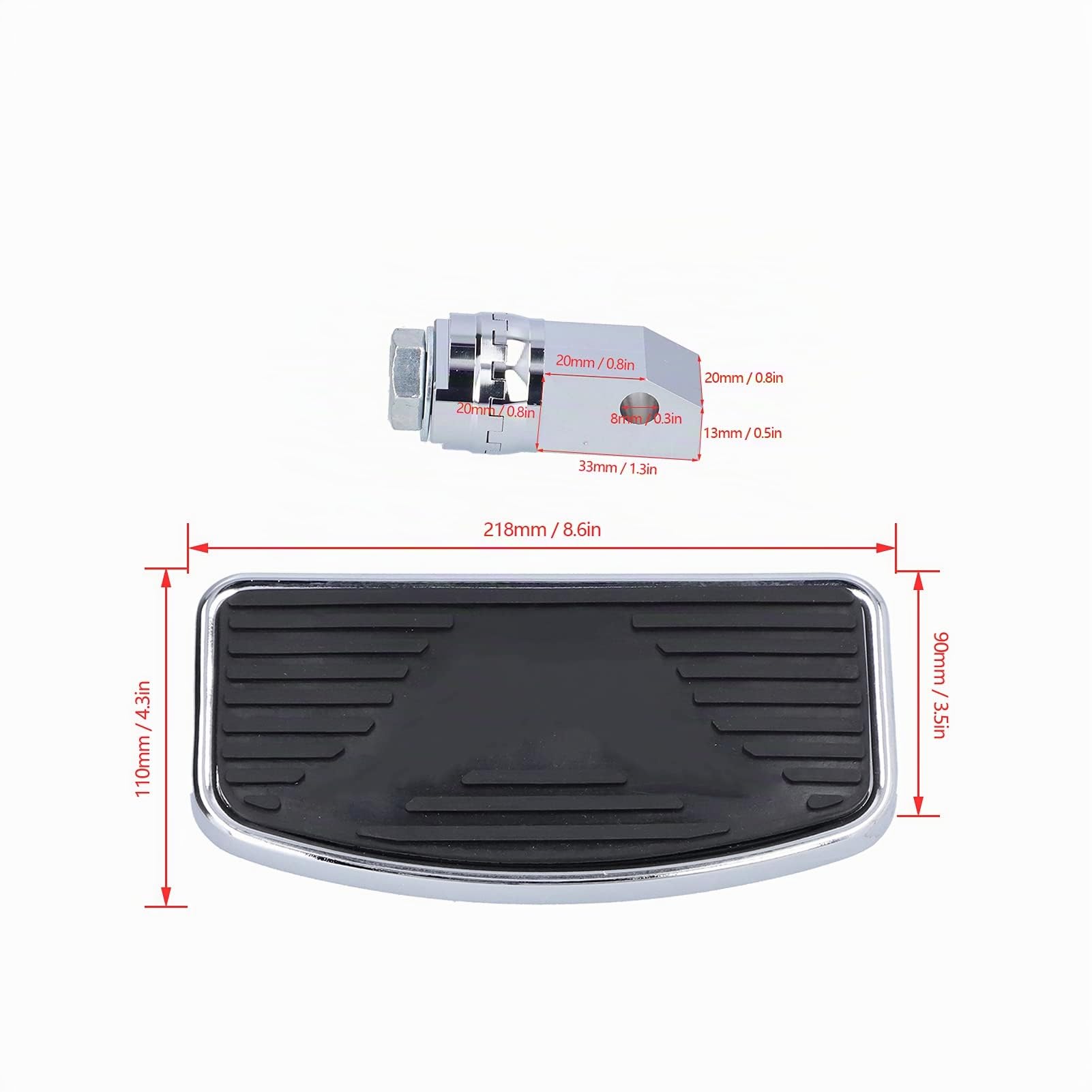 Reposapiés de pedal para motocicleta, 2 reposapiés anchos ajustables para VTX1300 VTX1800