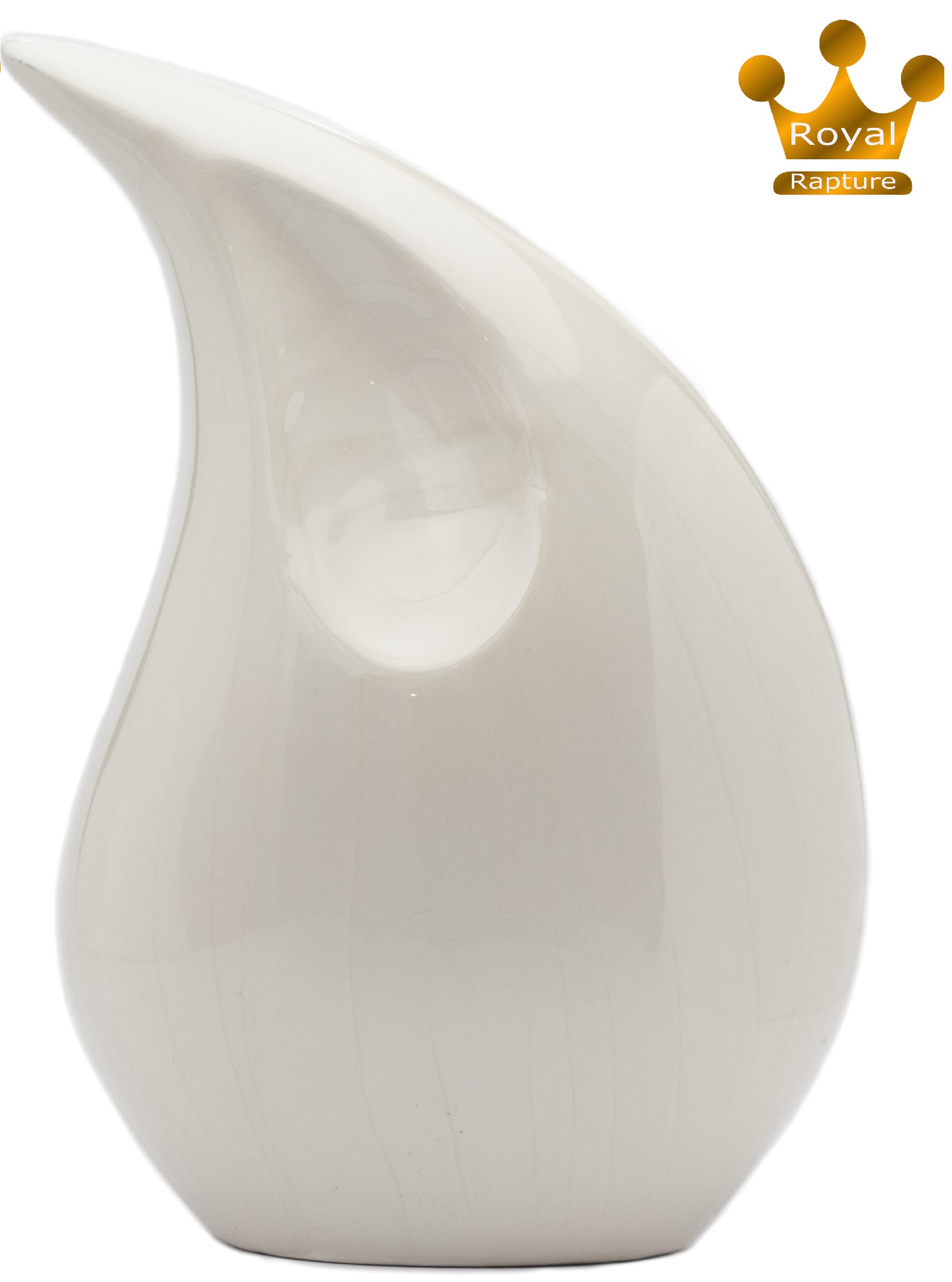 Urn for Ashes Cremation Memorial Funeral Teardrop Jar Love Urns Decorative Human Adult Child (White, 12") RT01-05