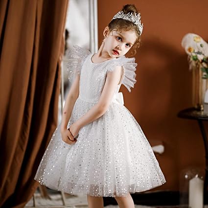 SUNXC Vestito da Principessa Bambina Ragazze, Abito da Principessa per  Ragazze Gonna Tutu-White_130cm,Abito Elegante da Principessa : Amazon.it:  Abbigliamento