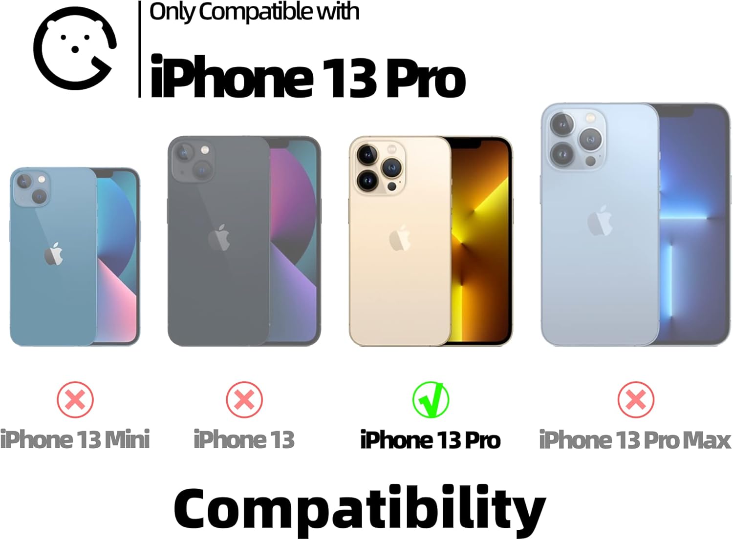 Ginkgonut Compatible with iPhone 13 Pro Case for Women/Girls, Cute 3D Laid Desgin Soft Silicone Shockproof Raised Bumper Corners Case for iPhone 13 Pro(White) - Image 2