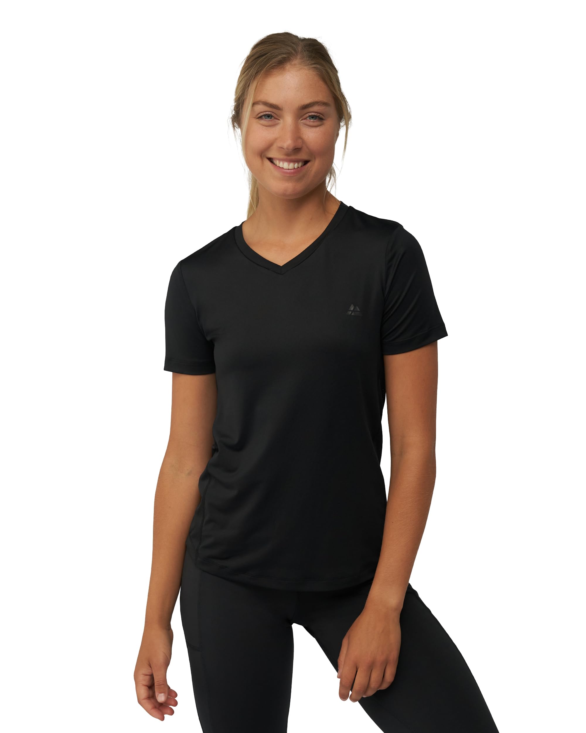 DANISH ENDURANCE Sport-Shirt Damen Kurzarm, Laufshirt, Sport T-Shirt mit V-Ausschnitt, Yoga T-Shirt, Atmungsaktiv & Leicht