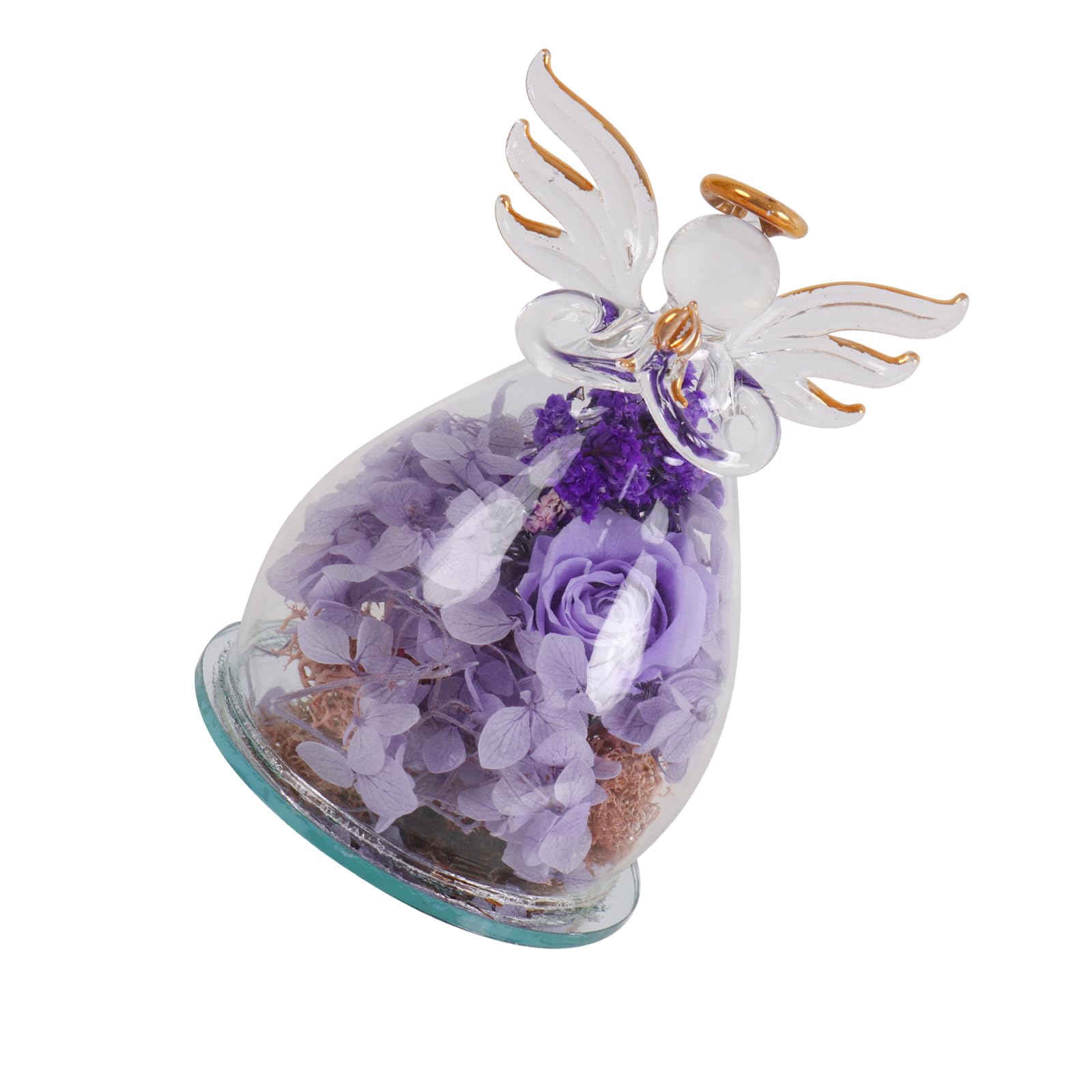 Msioytog Everlasting Roses Angelic Home Decoration Artistic Floral Arrangement for Wedding Birthday Party Preserved Flower Roses Angelic Home Decoration
