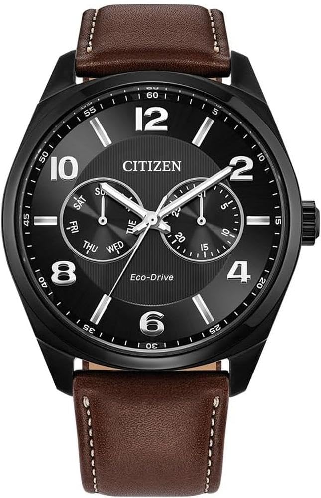 ちゃこ Citizen Mens Corso Eco-Drive Watch 44mm Black Stainless Steel Case