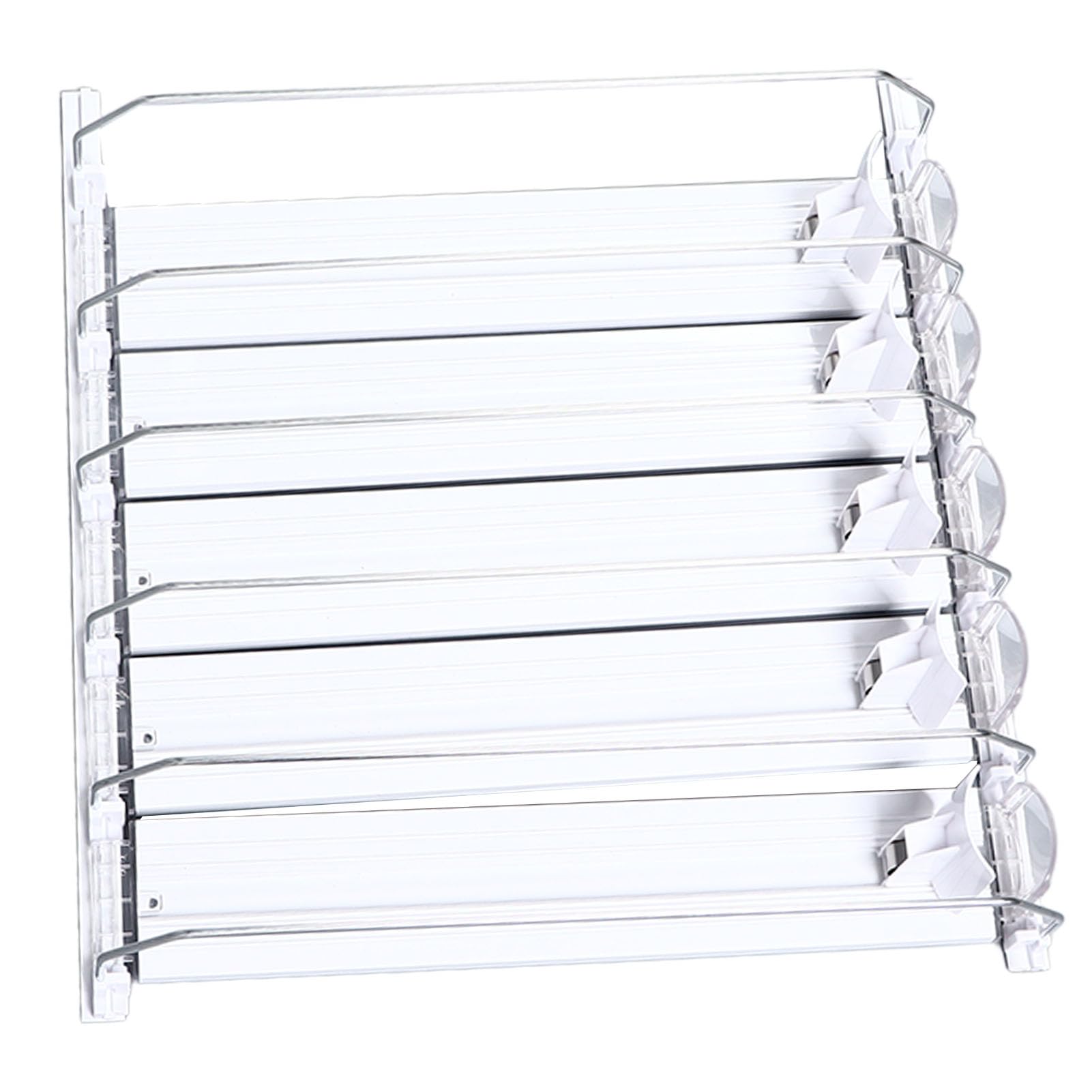 AMONIDA Organizer per Lattine di Soda Caricato a Molla, Ideale per Frigoriferi e Refrigeratori per garage. Facile Installazione (WHITE)