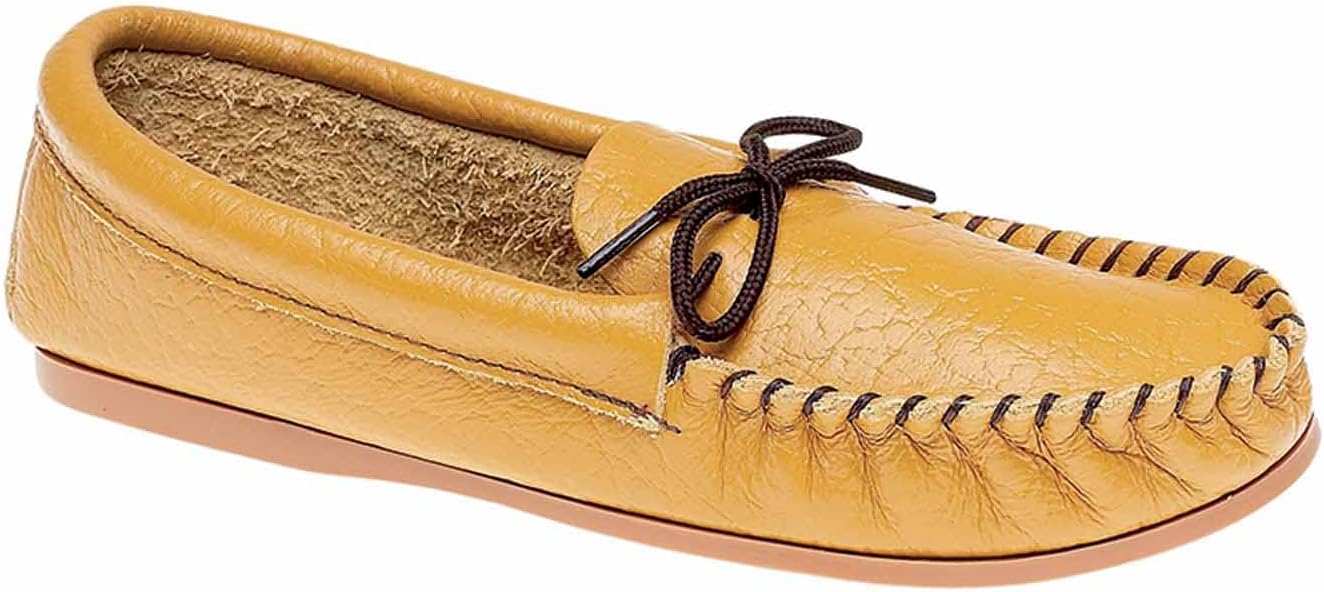 MokkersMens Leather Moccasin Slippers Outdoor Sole Size UK 6-13 - Made in England (7) Tan