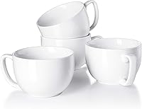 Teocera 16oz Large Coffee Mugs Set of 4 - Thick Porcelain Ceramic Cups for Latte Cappuccino Tea Hot Chocolate - Dishwasher Microwave Safe Ergonomic Handles