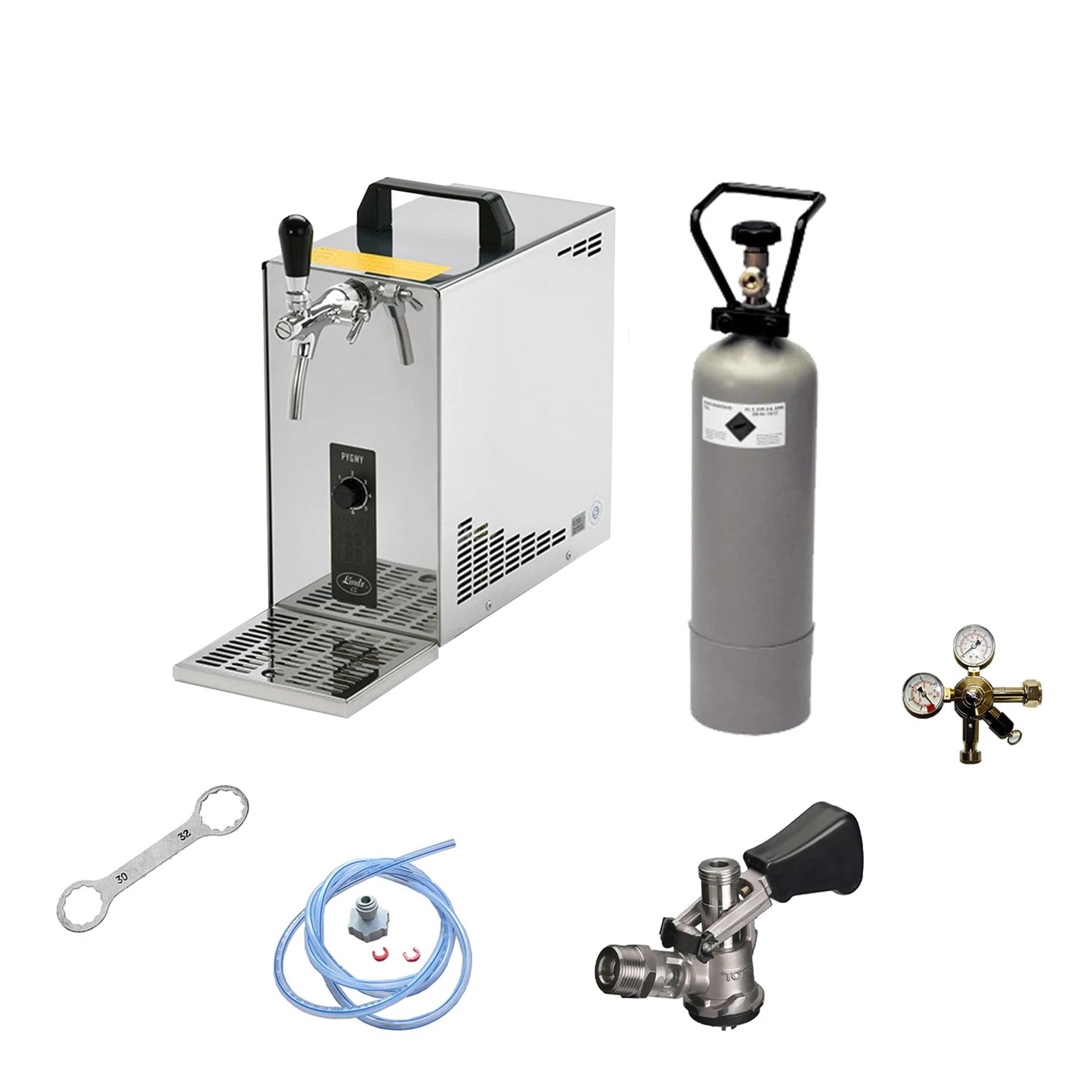 Pygmy kit completo sistema de dispensación de cerveza monolínea, enfriador seco 35 l/h con adaptador de 5 l