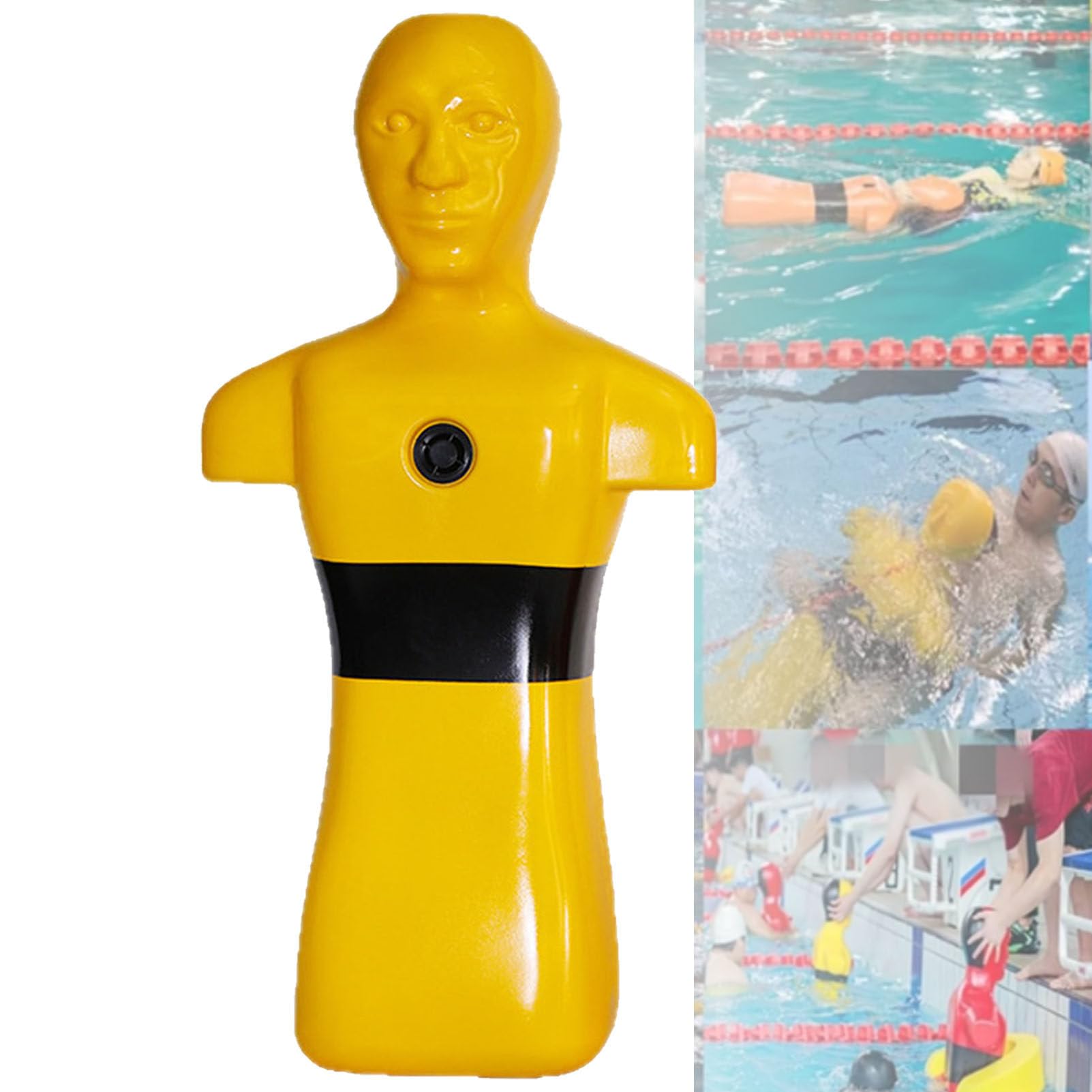Water Rescue Training Mannequin pour perceuse à incendie Remplissage et drainage rapides 50 kg avec trous d'entrée et de sortie
