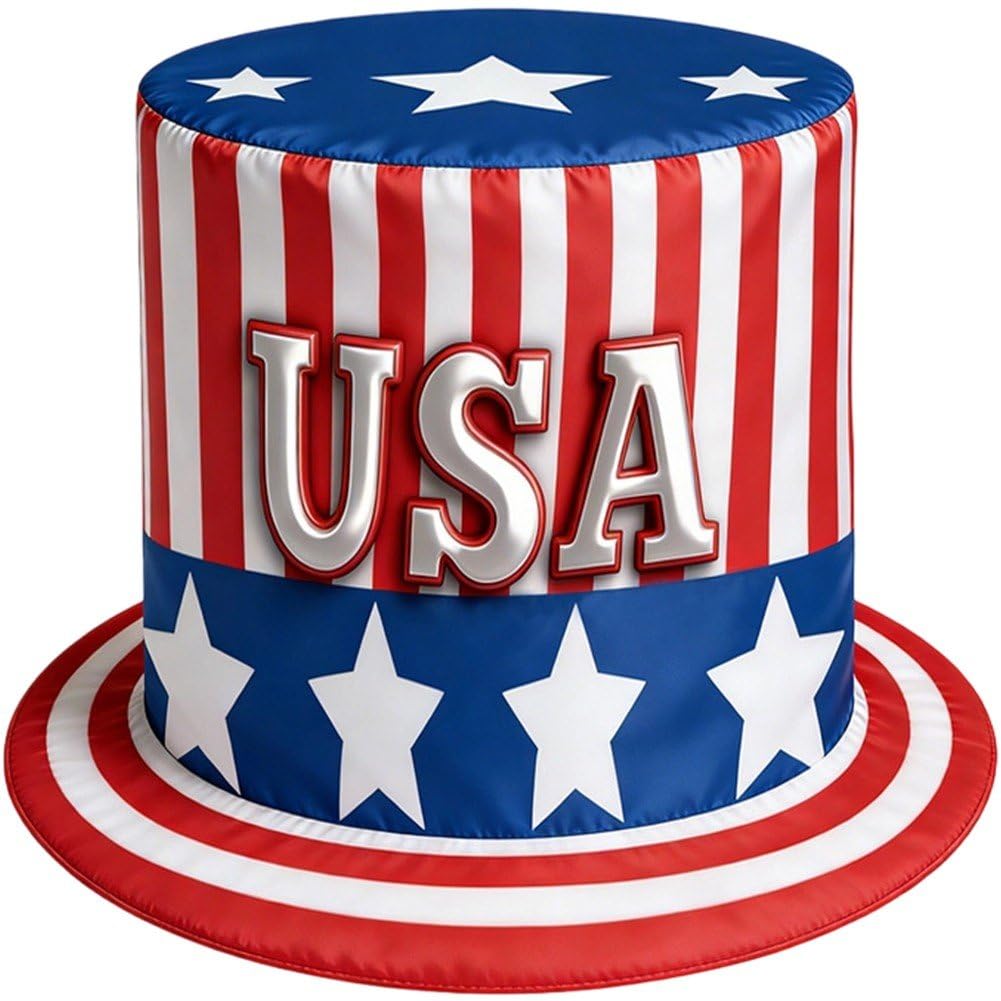 Brxmpn 4th of July Hat Independence Day Party Hat American Flag Pattern Headwear for Sports Themed Party Fancy Dress Accessories