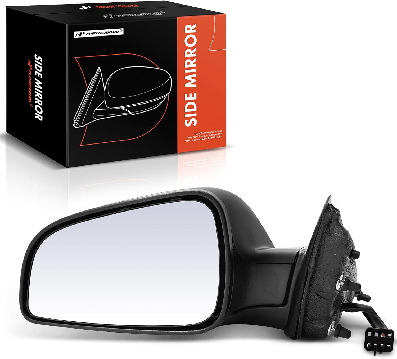 A-Premium Driver Side Power Door Mirror - Compatible with Chevrolet Malibu 2008-2012 & Saturn Aura 2007-2009 - Heated Manual Folding Black Outside Rear View Mirror - Replace# 20893712