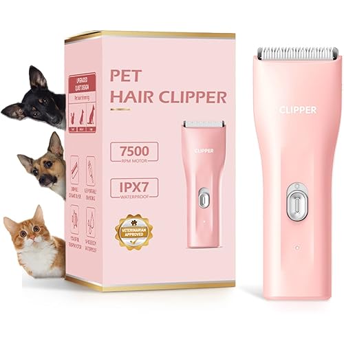 Dog Grooming Kit Clipper for Thick Coat Low Noise Cordless Cat Hair Trimmer Rechargeable Shaver Pet Grooming Tools for Small and Large Animals