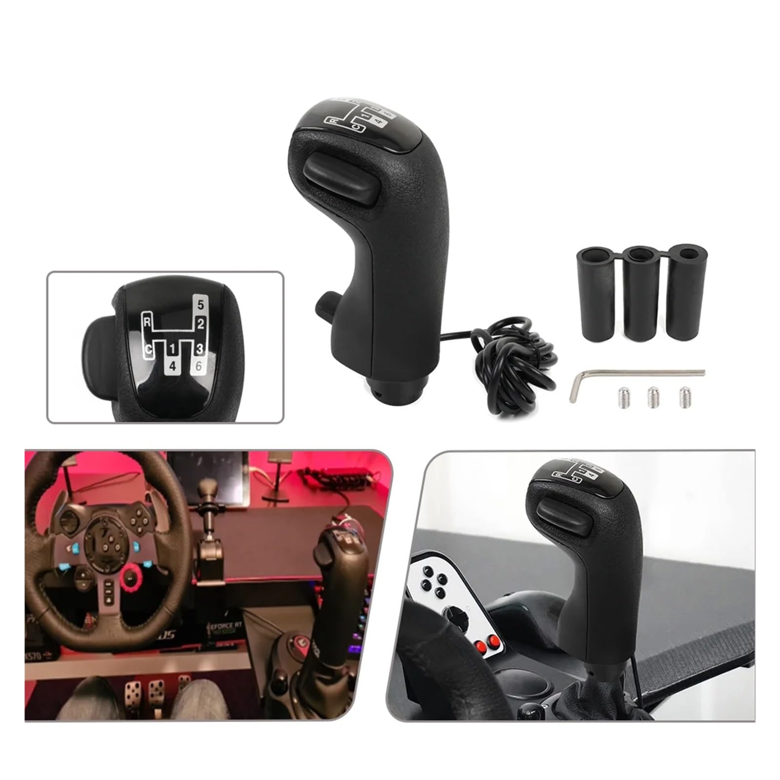 SOHINI Pommeau Levier Vitesse Voiture pour Logitech pour G29 G27 G25 pour Scania Camion Simulateur Jeux USB Pommeau Levier Vitesse PC USB Simulateur Vitesse Manette Vitesse Bouton Pommeau Vitesse