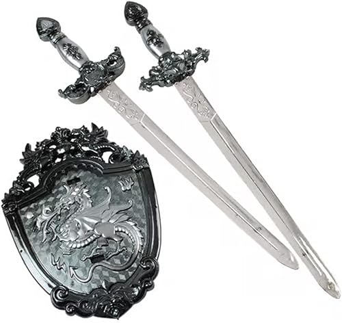 Miniatura 2 de Juego de 4 piezas de casco y escudo de espadas de juguete Knight Viking