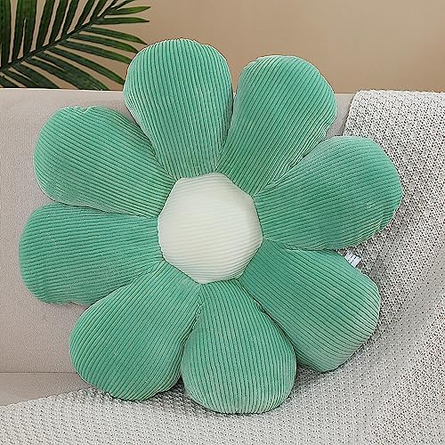 Menoeceus Flower Pillow, Daisy Pillow Flower Shaped Pillow Floor Pillow, Flower Plush Pillow Cute Decorative Pillows Floor Cushions Flower Seat Cushion for Bedroom Sofa Chair (Green, 27.5")
