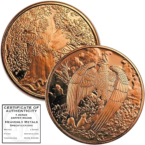 Great Eagle Nordic 1 oz Pure .999 Copper Round Bullion Coin in Capsule - COA by Heavenly Metals