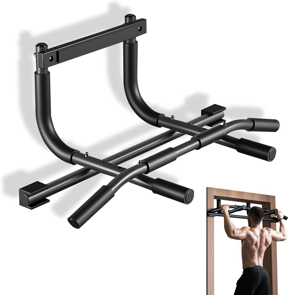 Pull Up Bar Doorway, Portable Chin Up Bar Door Frame Upper Body Workout Rod Adjustable height Strength Training Pullup Stick No Screw Hanging Rod for Exercise 80-85cm Door for Home Fitness Sports Gym
