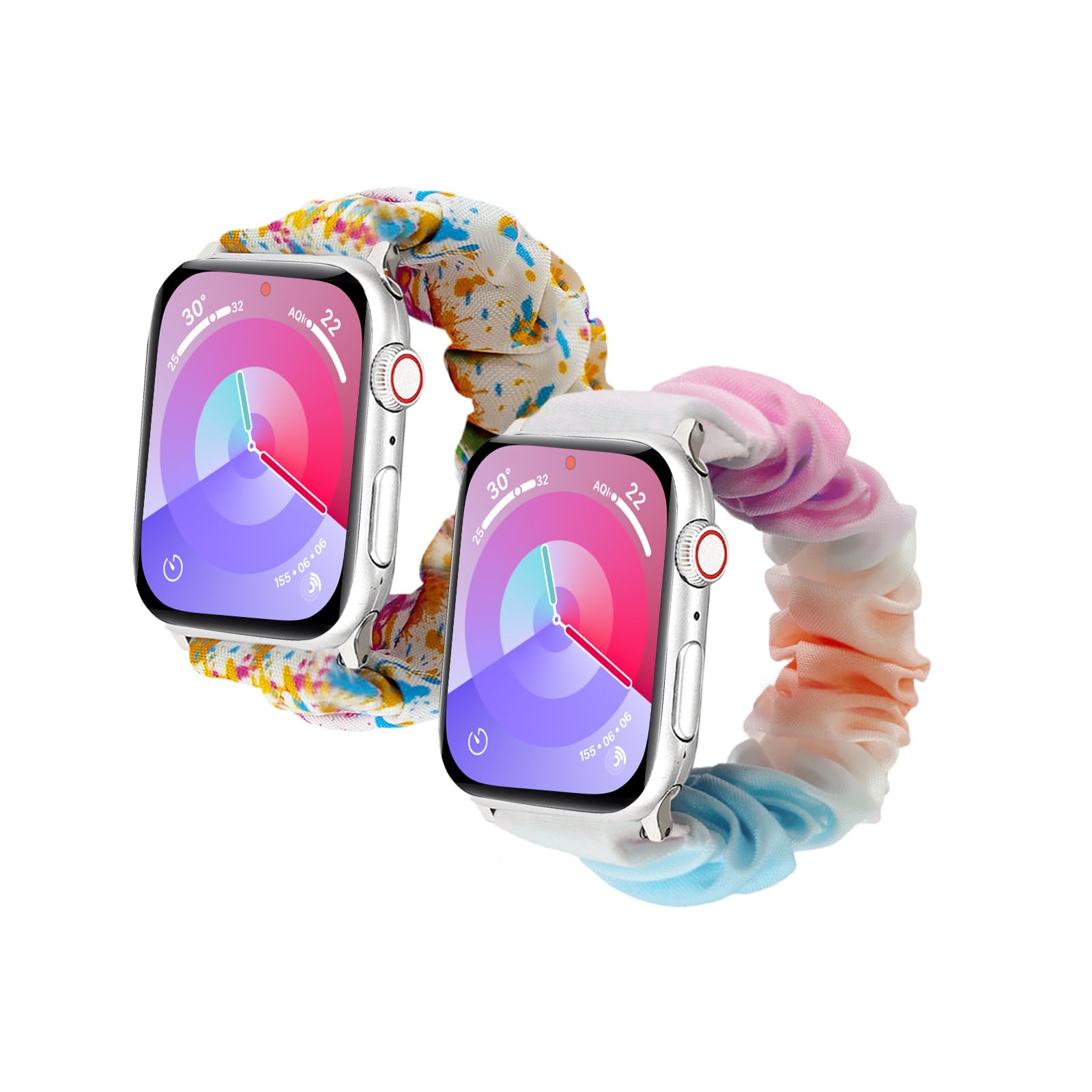 Compatible with Kids Apple Watch Band 38mm 40mm 41mm 42mm 44mm 45mm 46mm, Girls Boys Soft Scrunchie Nylon Stretchy Strap for iWatch Series 11/10/9/8/7