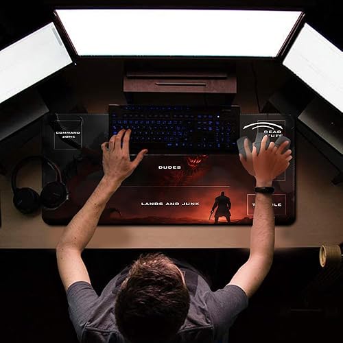 Miniatura 2 de Buibuic MTG - Tapete de juego de operaciones auxiliares para MTG TCG, tapete de juego de 24 x 14 pulgadas, tapete de juego entintado con bolsa de